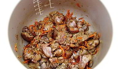 куриная печень с гречкой в мультиварке