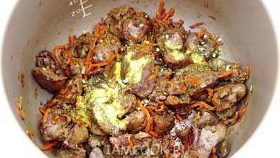 куриная печень с гречкой в мультиварке