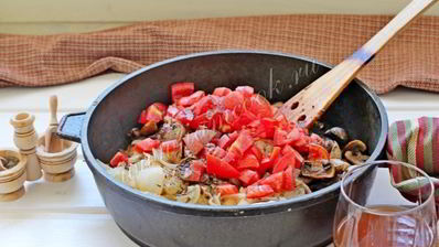 куриная печень с шампиньонами