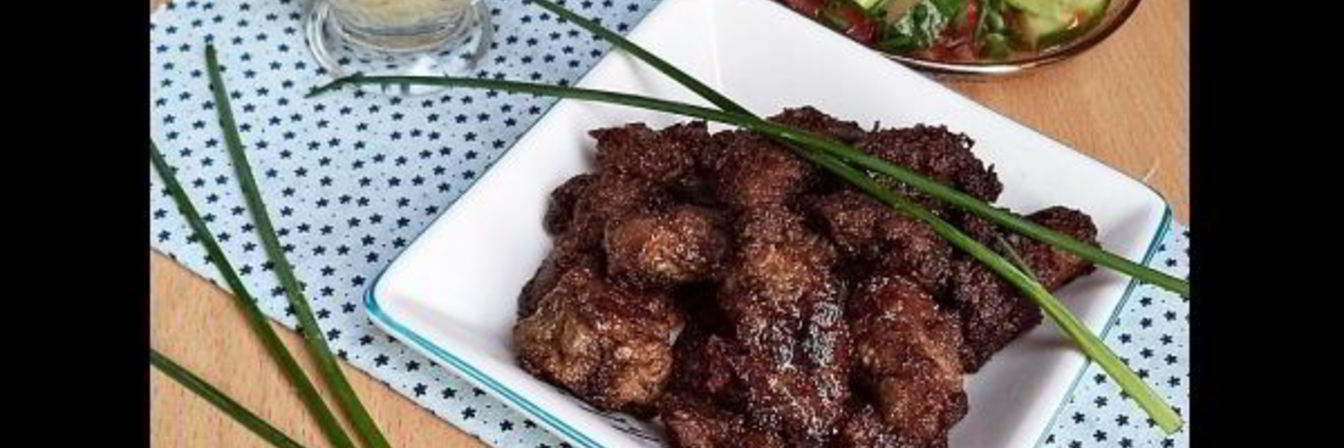 Куриная печень в сметанно-горчичном соусе