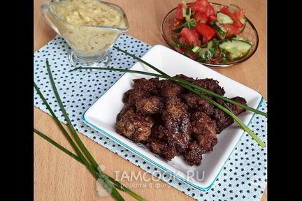 Куриная печень в сметанно-горчичном соусе