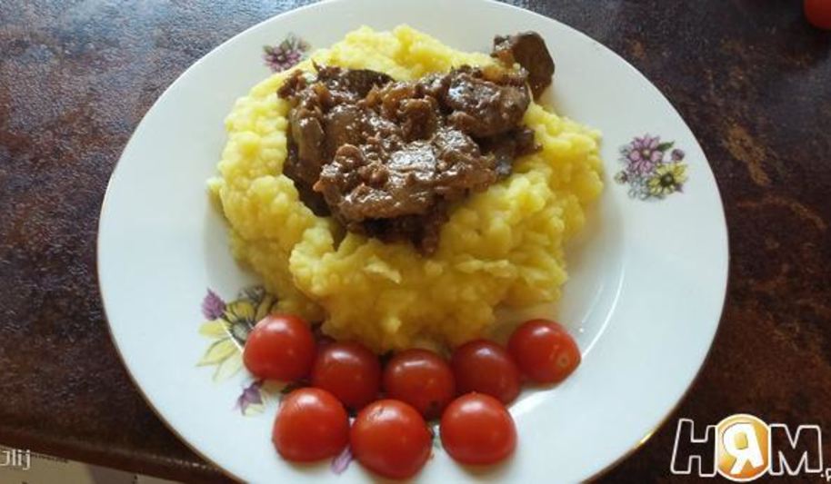 Рецепт куриной печени в соусе терияки с имбирным пюре