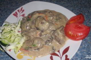 Куриная печень в соусе