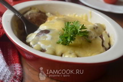 Куриная печень запеченная с сыром