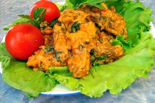 Печень говяжья по-строгановски классически