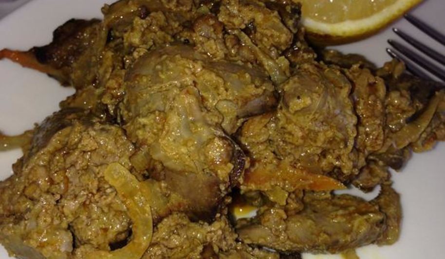 Рецепт печени куриной, тушеной с карри