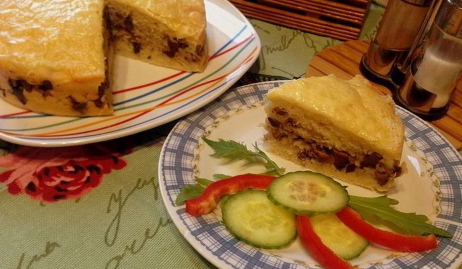 Рецепт печени с рисом в тесте