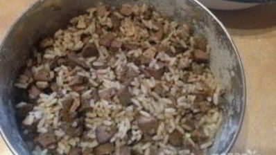 печень с рисом в тесте