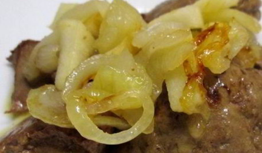 Рецепт печени с яблоками в мультиварке