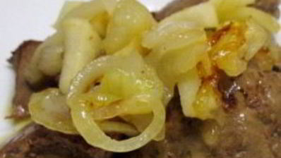 печень с яблоками в мультиварке