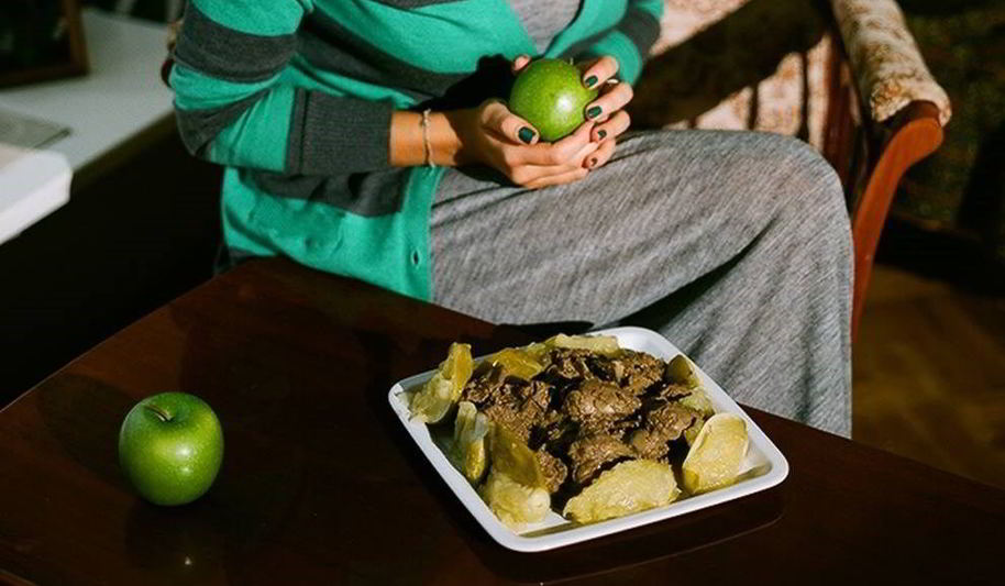 Рецепт печени с яблоками