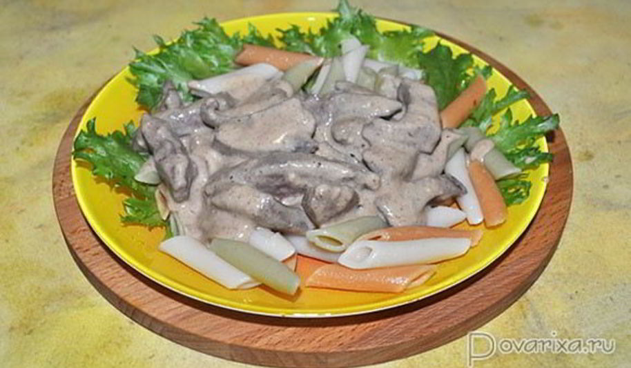 Рецепт печени в сливочном соусе бешамель