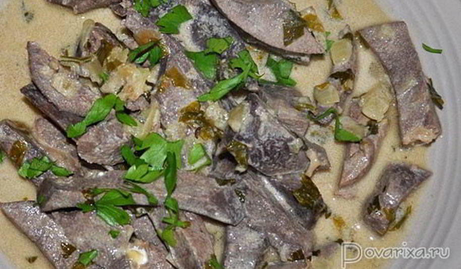 Рецепт свиной печени в соусе