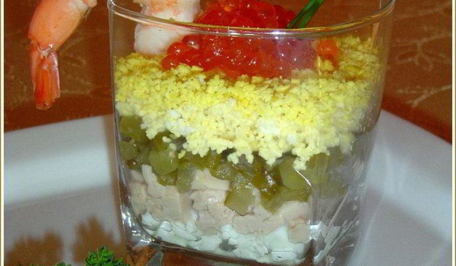 Рецепт верринов с красной икрой и печенью трески