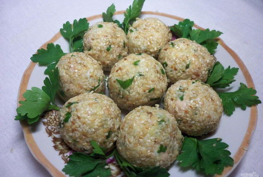 Закусочные шарики с печенью трески