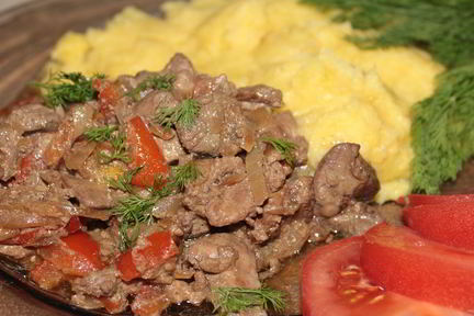 Жареная куриная печень