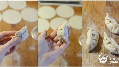 китайские пельмени с капустой и грибами