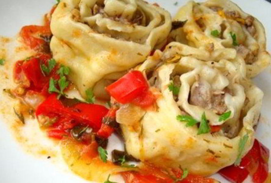 Ленивые пельмени Розочки с мясом