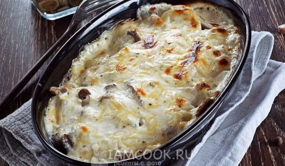 Рецепт пельменей с опятами и сыром в духовке