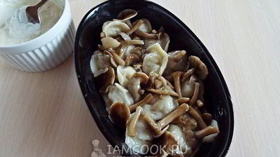 пельмени с опятами и сыром в духовке