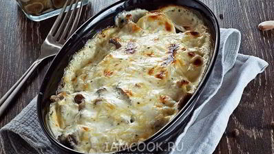 пельмени с опятами и сыром в духовке