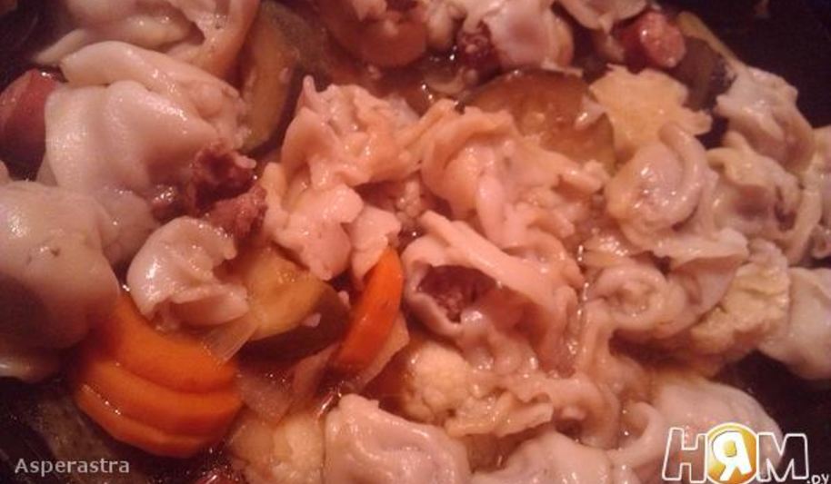 Рецепт пельменей с овощами