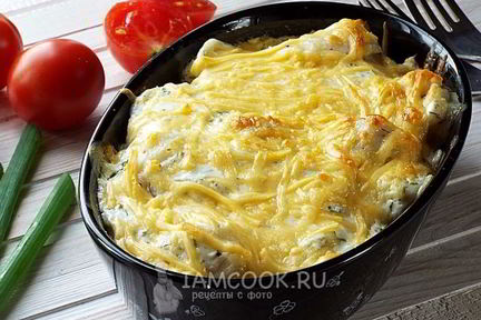 Пельмени с сыром и сметаной в духовке