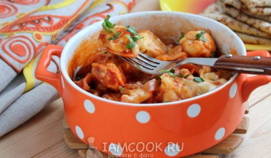 Рецепт пельменей в духовке с лечо