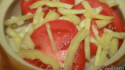 пельмени в омлете с овощами