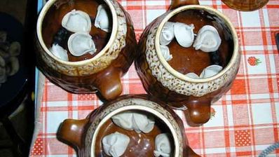 пельмешки в горшочке