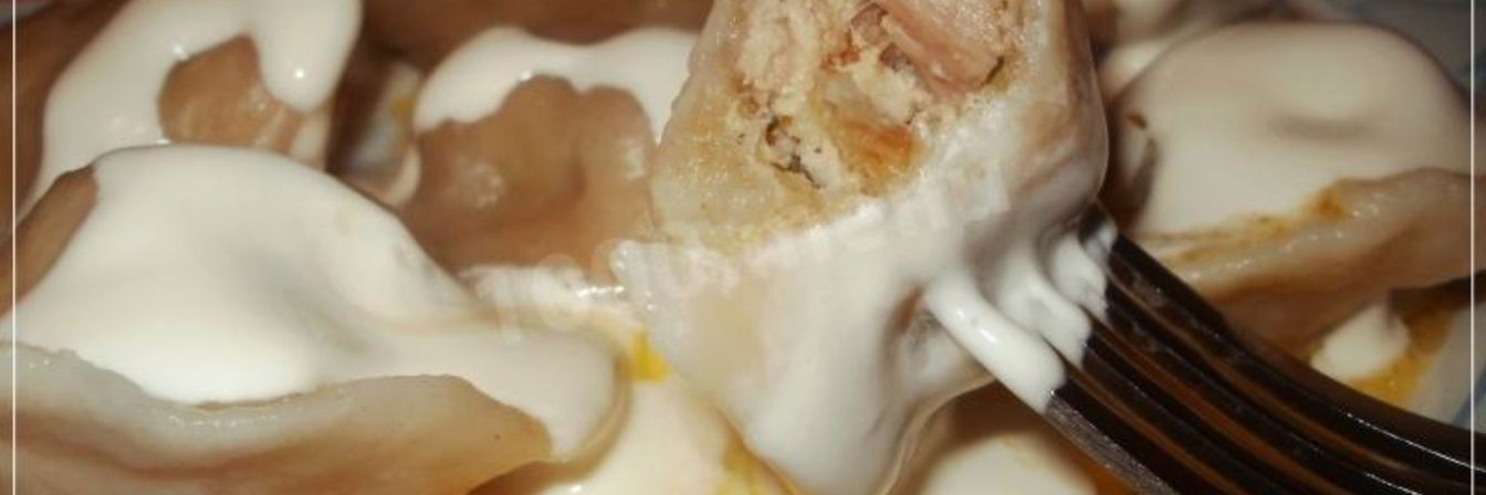 Свиные пельмени с начинкой из отварного мяса