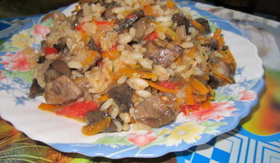 Рецепт грибного плова