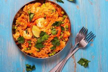 Паэлья с креветками