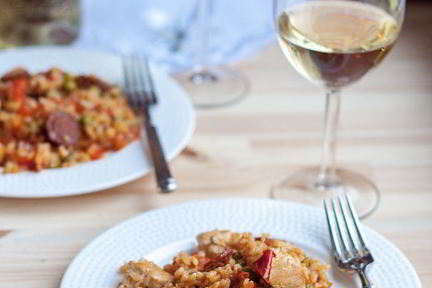 Паэлья с курицей и Чоризо