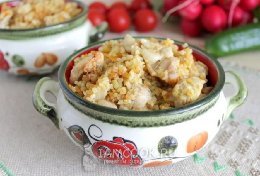 Плов из булгура с курицей