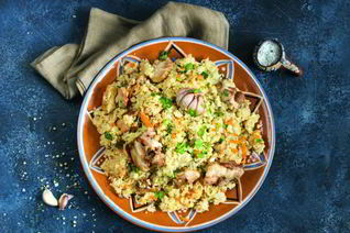 Плов из куриных бедрышек