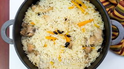 плов из курицы в казане