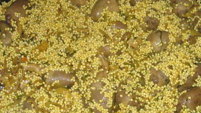 плов из пшена с куриными сердечками