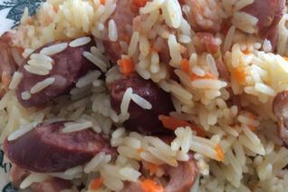 Плов на шкварках с копченостями