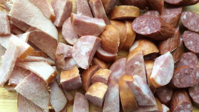 плов на шкварках с копченостями