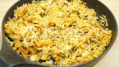 плов с грибами