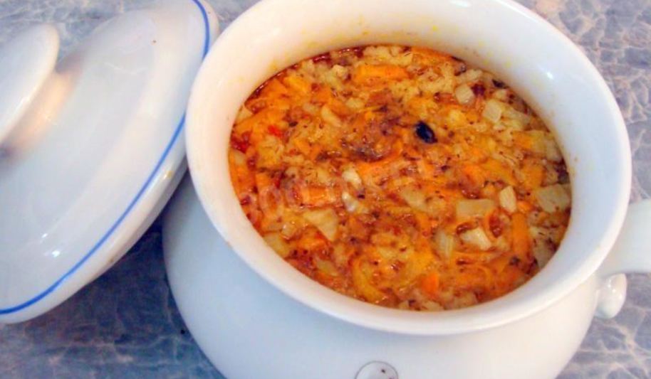 Рецепт плова с куриной грудкой в горшочке