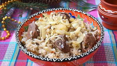 плов с машем и телятиной