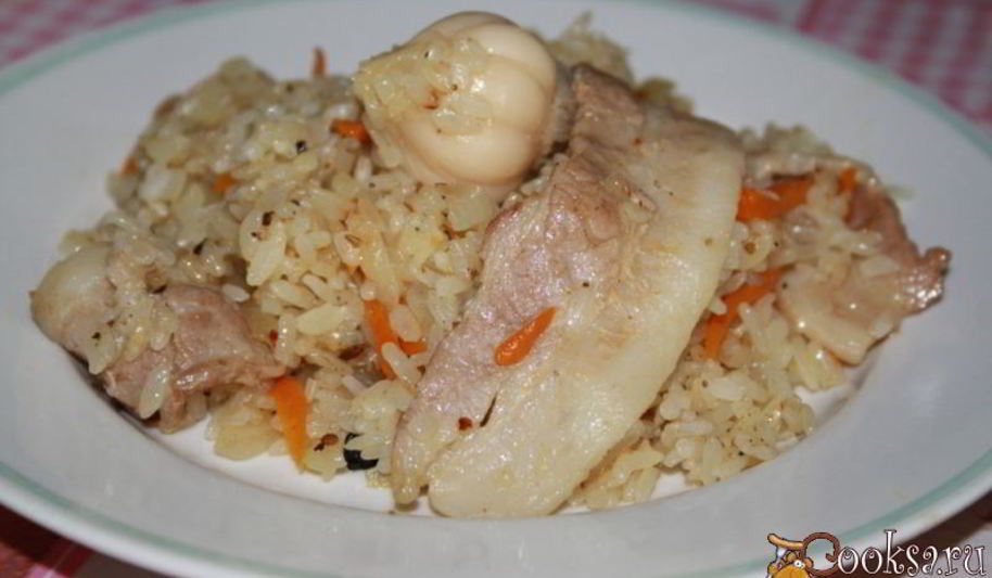 Рецепт плова со свиным беконом