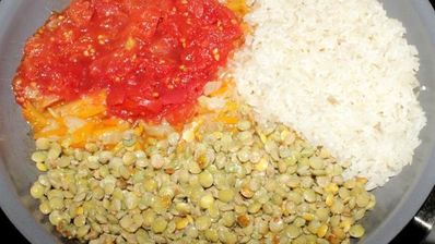 полезный плов с чечевицей