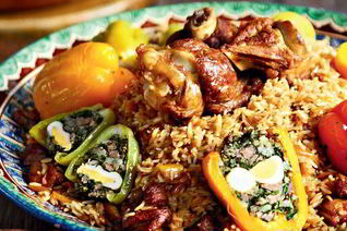 Узбекский плов с фаршированными овощами