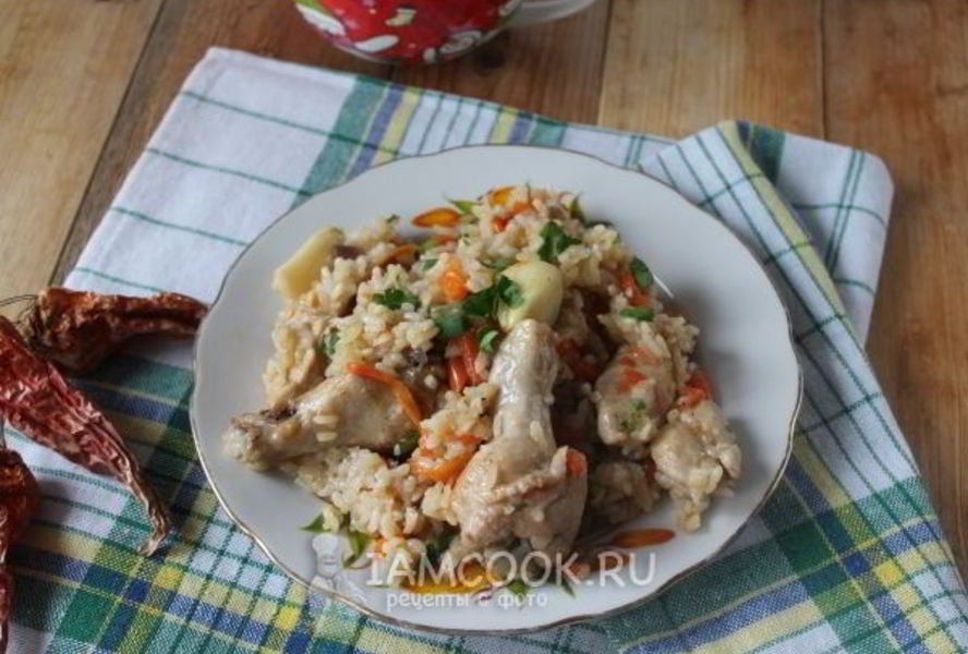 Узбекский плов с курицей