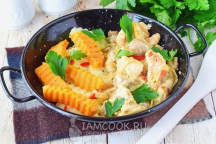 Фрикасе из курицы с грибами