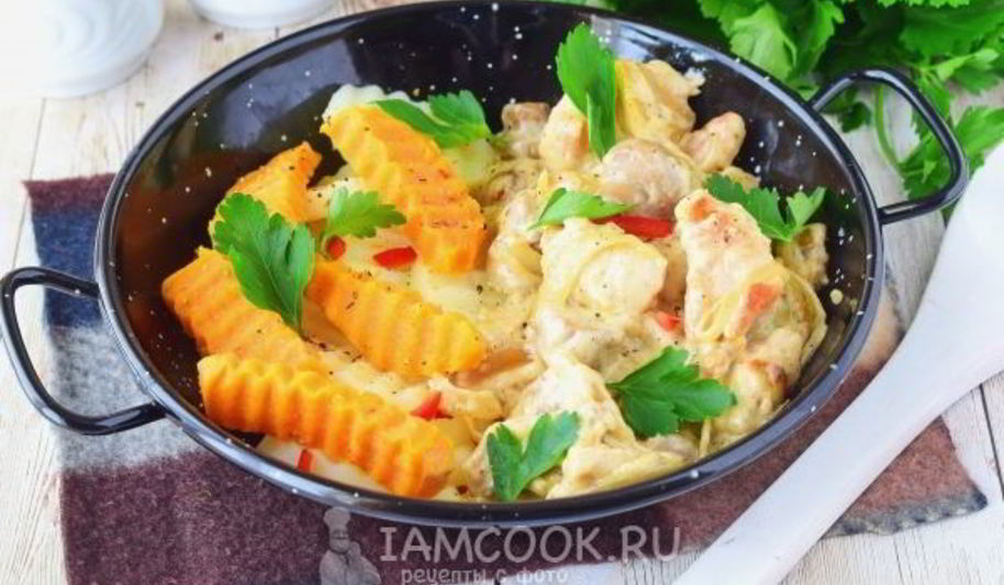 Рецепт фрикасе из курицы с грибами