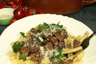 Казаречче с рагу из говядины